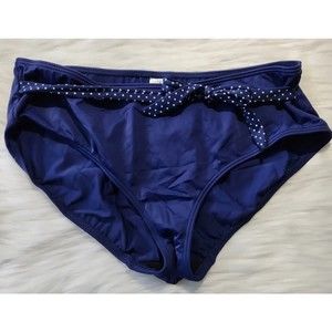 Venus Women's Size 12 Navy Blue Polka Dot Belted Low-Rise Bottom